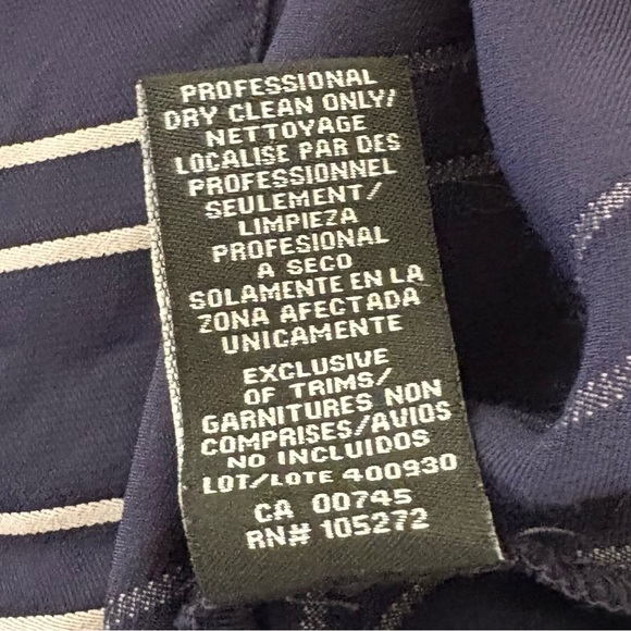 Monique Lhuillier navy and White Striped Jumpsuit sz 10 - Picture 13 of 15